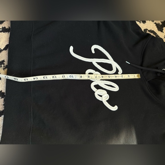 Ralph Lauren Black Hoodie Sweater with White raised Logo - Picture 9 of 10